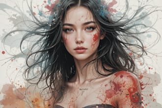 draw a digital watercolor portrait