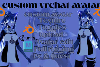 create custom vrchat avatar, nsfw, furry, vtube avatar, vr character, vrc, vrm