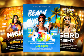 design stunning party flyers, club posters, and event invitations