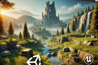 create optimized 3d game levels for unity unreal engine PC mobile VR