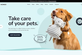 design highly lucrative pets shopify veterinary website cats dogs rabbits store