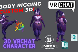 create 3d furry nsfw vrchat character avatar with unity 5, vtube, vseeface