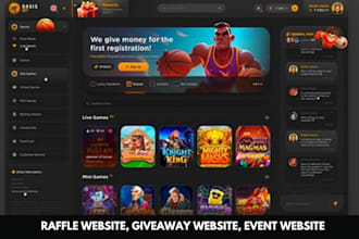 build raffle website, competition website, giveaway website