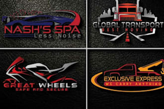 design professional automotive car truck bike and car wash logo