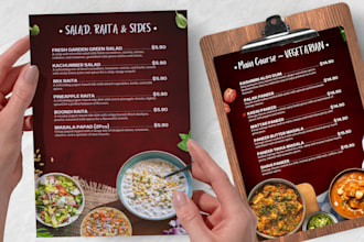 design modern menu and food menu for restaurants