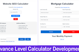 create a custom online calculator for wordpress or others