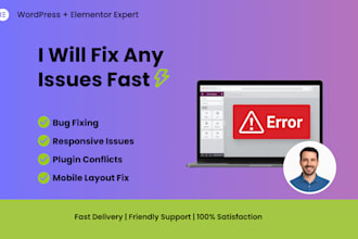 fix wordpress and elementor errors, bugs, and issues fast