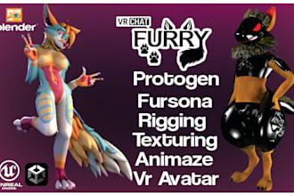 create or edit custom avatar, furry vrchat avatar, nsfw avatar