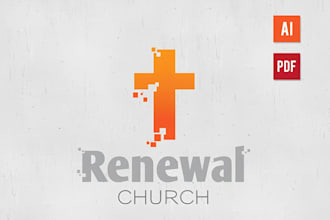 create modern christian ministry religious and church logo