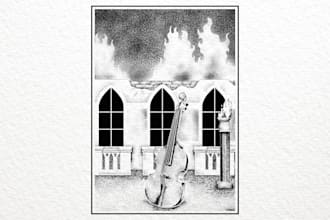 create black an white artwork for your band or merchandise