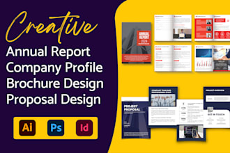 design annual report, company profile, and brochure design in adobe indesign