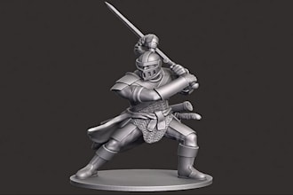 sculpt 3d model, tabletop miniatures, action figure, and 3d toys for 3d printing