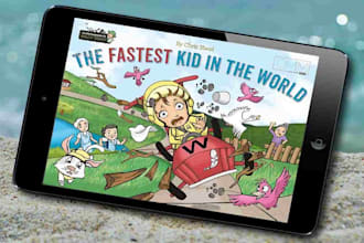 write children book, coloring book, kids story, activity book