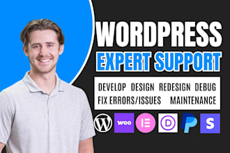 be your expert wordpress website developer for design, support and error fixing