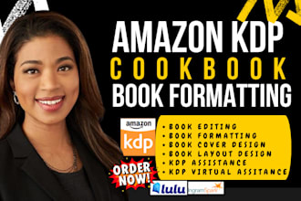 do amazon KDP cookbook book formatting and in design layout