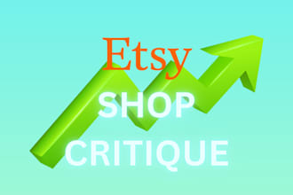 critique your etsy shop for optimization