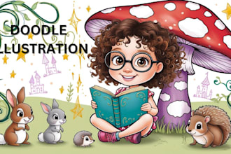create a doodle illustration design arts for people sticker doodle illustration