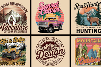 do custom t shirt designs retro vintage and graphic t shirt design