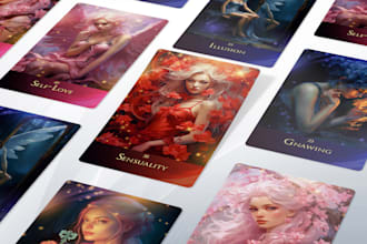 design tarot cards, oracle, and digital card illustrations