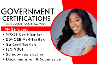 apply for 8a, sdvosb, dbe, wosb, certification for government contracts