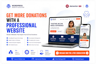 create nonprofit, charity, ngo, fundraising website