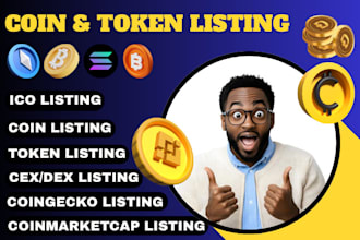 get your coin, token, or ico listed on cex, dex, coinmarketcap, and coingecko