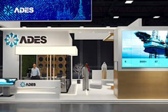 3d trade booth design exhibition stand banner kiosk tent 3d booth animation posm