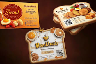 design unique shape business cards, menu card, visiting card
