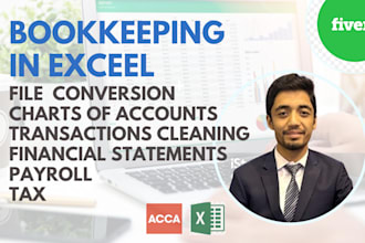 tutor and help excel bookkeeping, finance, financial task, project