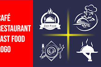 design unique food, cafe, restaurant logo