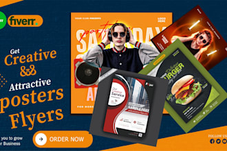 design professional flyers, posters, and business cards
