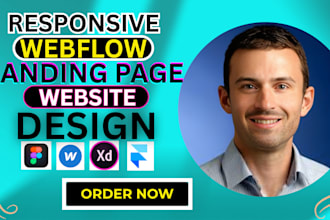 build a responsive webflow landing page or full website with cms and SEO