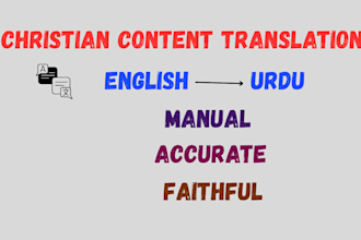 translate christian content from english to urdu accurately