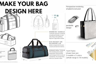 design bags, tech pack, backpack, handbag and tote bags tech pack