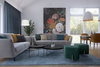 redesign 3d interior, exterior in rhino,tiny villa, blender model,3ds max render
