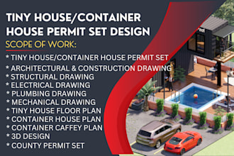do tiny house container house pool permit set city permit set