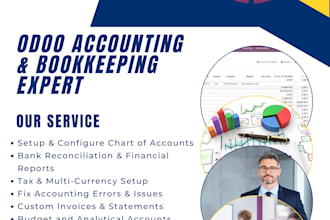 set up and manage odoo accounting and bookkeeping for your busines
