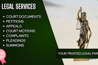 draft court pleadings, motion, lawsuit, complaint, petition, appeal, answer