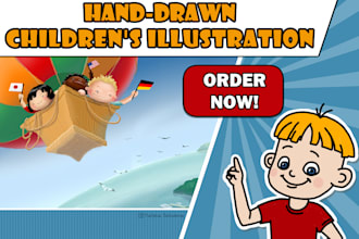create a hand drawn childrens book illustration no ai