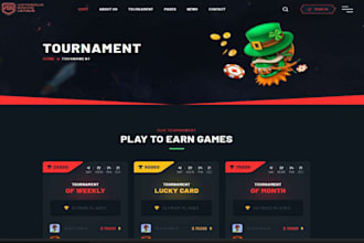design and develop esport website, tournament, and gaming website