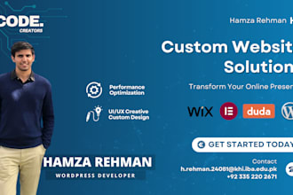 design a professional wordpress, wix and duda website