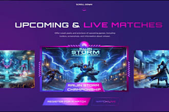 design and develop crypto tournament website,  esport website and gaming website