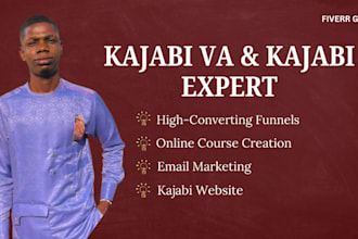 kajabi sales funnel, kajabi VA, kajabi membership website design, online course