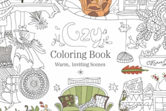 design cozy, bold and easy coloring book pages for children in coco wyo style