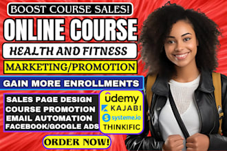 do online course promotion udemy marketing health and fitness