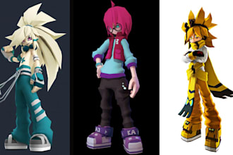 do ps1 retro game character style, game asset, psx, low poly model in n64 style