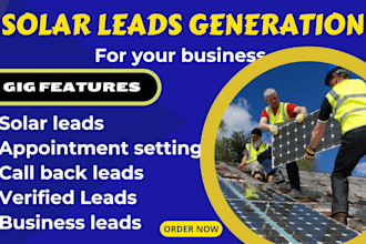 generate callback, verified solar leads, solar appointment for solar business