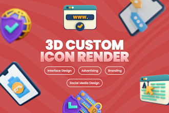 create custom 3d icon for user interface, web, or app