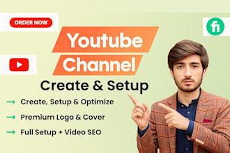 perfectly youtube channel create and setup with logo, banner and SEO