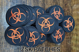 do custom embroidered, printed, pvc patches designed, digitized and shipped